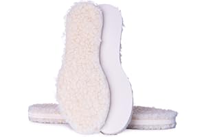 SULPO Wkładki zimowe – naturalna wełna owcza u góry, pianka lateksowa na dole – ciepłe, wytrzymałe, doskonała amortyzacja uderzeń – wkładki termiczne do butów jesiennych i zimowych – rozmiary: 36-46, 2 pary