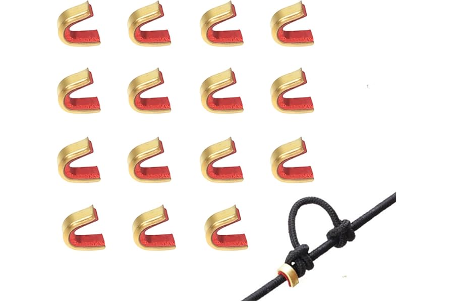 15 Pcs Archery Bow String Nocking Points Brass Nocks Buckle Clips String Nocking Points Bows String Buckle Clip Archery Tools for Compound And Recurve Bows Bows Cord Nockpoint Bows Accessories