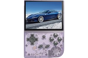 Whatsko RG35XX Consola de Videojuegos,Compatible con Sistemas Linux y Garlic,Portátil de 3,5 Pulgadas IPS 64GB Soporta HDMI y Salida de TV Consola de Juegos de Mano（Morado）
