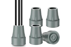 supregear 7/8" Rubber Ferrules for Crutches & Walking Sticks (4 X 22mm), Heavy Duty Rubber End Caps Stoppers Tips for Crutches 7/8 inch