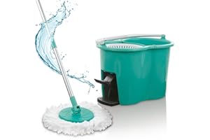 CLEANmaxx Power Mop avec système de Filtration à Deux Chambres | l'eau Sale est filtrée, essorage Facile pour Une propreté sans Traces | Idéal pour Les stratifiés, Les parquets et Les carrelages