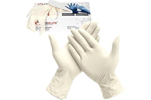 MEDELITE MEDSERVE MM Latex Powdered Examination Disposable Hand Gloves - Pack Of 100 (Large)