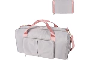 MINICLOSS Borsa da viaggio pieghevole, pieghevole, con scomparto per scarpe, borsa sportiva impermeabile, borsa sportiva per uomini e donne, ideale per vacanze, campeggio e viaggi, grigio., Business Pendler
