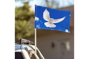 MEMOPJIAJIA Autoflaggen(ohne Halterung) 45 x 30cm Autodekorationsflagge Friedenstaube Autofahne Peace Taube Fahne Flag Fahnen und Flaggen Deko Auto Flagge für Auto, Blau