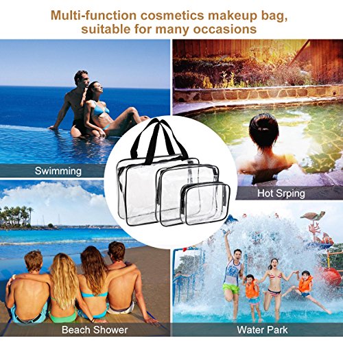 VORCOOL 3 Stück Kulturbeutel Wasserdicht Kosmetiktasche Kulturtasche Transparent - 6