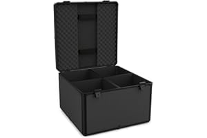 Audibax PRO-PAR Case - Flight Case per 4 Faretti PAR 56 o Mini Teste Mobili - Custodia per Illuminazione - 4 Scomparti Separati - Borsa Robusta e Resistente - Doppia Chiusura e Maniglia - Schiuma