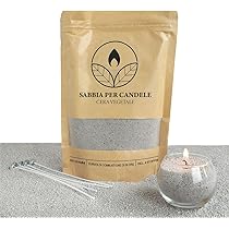 Allava Sabbia Per Candele Con Stoppini - 400g Di Perle Di Cera + 20 Stoppini Da 10 Cm - Crea Candele Fai Da Te Multicolori In Ogni Contenitore - 5