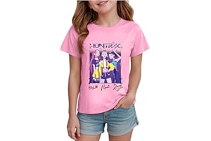 GENERIC T Shirt Fille Garçon Kpop D-Demon H-Hunters Huntrix Huntr/X Tee Shirt à Manche Col Rond Graphique Enfants Mode Filles Mignon T-Shirt Hauts Décontractés Comfortable