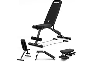 Zipro banco de entrenamiento plegable, banco de press de banca, banco de fitness, banco multifuncional para abdominales, equipo de fitness, banco plano, banco de pesas, estación de fuerza