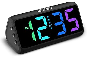 NETZU Lauter Wecker für Tiefschläfer, Digitalwecker mit Bunte Display, Doppelalarm, 5 Helligkeitsdimmer, 4 Lautstärken, Abschalt-Speicher, Wecker Nachttisch für Kinder Jugendliche Ältere Schwerschläfer