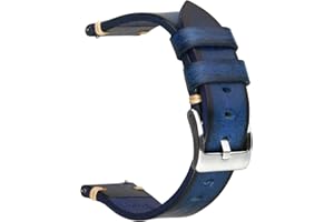 Berfine Retro Handmade Leather Watch Band, Quick Release Vintage Watch Strap