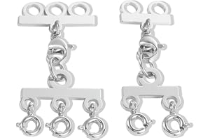 ‎KISSPAT 2 Stück Ketten Layering Verschluss - 2,3 Stränge Geschichtete Armbänder Halskettenverbinder, Mehrsträngige Schmuck Kette Verschluss, DIY Mehrere Stränge Halskettenverschlüsse Stapelbare