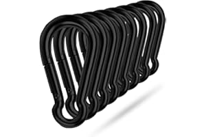 Ekunbuy Black Carabiner Clip, Heavy Duty Spring Snap Hook Quick Link for Outdoor Camping, Hiking, Fishing, Swing Set, Hammock, Keychain