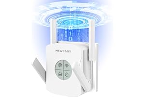 NEWFAST AX1800 Mbps Wi-Fi 6 Range Extender, Broadband Dual Band Wi-Fi Extender WiFi Range Extender Wi-Fi Booster, Gigabit Port, WiFi Booster Range Extender, 5 Modes, Works with Any Wifi Router, WPS, UK Plug