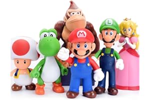 Bsnow - Lot de 6 figurines d’action - Super Mario, Mario & Luigi, Yoshi & Mario Bros - PVC