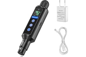 Glowingstage Wireless DMX512-Empfänger, Akku Empfänger mit Touchscreen, 20 Stunden Akkulaufzeit, reduziert den Kabelsalat, geeignet für Bühnenlicht, Party, Bar, Konzert, Theater