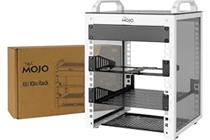 Tecmojo 10” Desktop Mini Rack, 6U 200mm Depth with SBC Shelf, Micro HDMl to HDMI Adapter Board, Blank Panel, for 10 Inch AV, NAS and Server Equipment