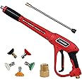 CHAVOR Pressure Washer Gun with Replacement Extension Wand, Upgraded Power Washer Gun with 5 Spray Nozzle Tips, M22 Fitting, 37 Inch, 3000 PSI