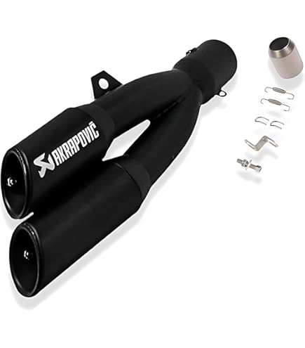 Akrapovic Style Twin Tip Motorcycle Exhaust | Universal Slip-On