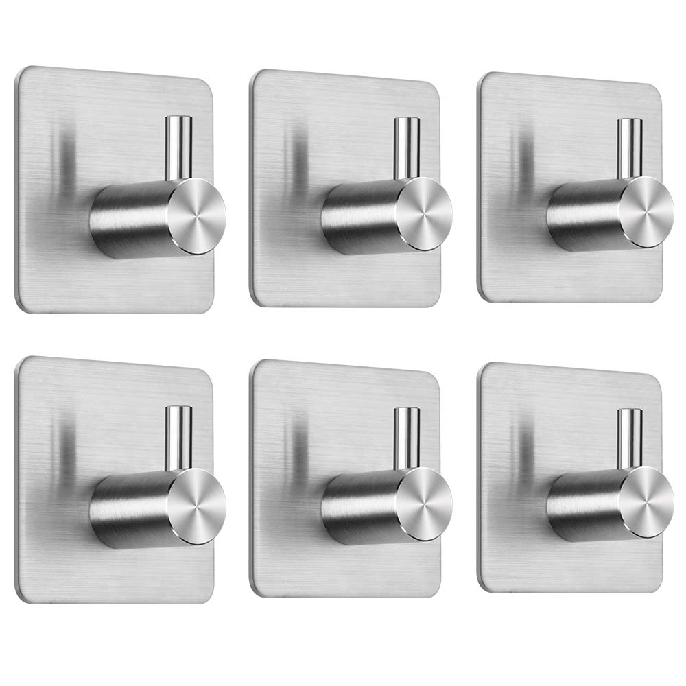 6 Pcs 5kg Max Adhesive Hooks Newlemo Removable Waterproof Self Adhesive