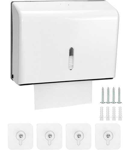 Toilet Paper Towel Dispenser Commercial Paper Towel Dispenser With Lock, Wall-Mounted Hand Towel Dispenser, Punch Free Tissue Dispenser For Home Bathroom Kitchen Commercial Paper Hand Towel Dispensers