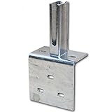 Zaun-Nagel Winkel-Bodenplatte, zum Aufschrauben 60x40 mm - für Doppelstabpfosten