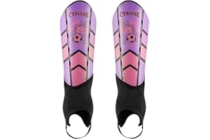 CYBGENE Shin Pads for Kids Junior Boys Girls Football Shin Guards for Youth Children Protective Equipment with Adjustable Straps and Ankle Support Football Gifts