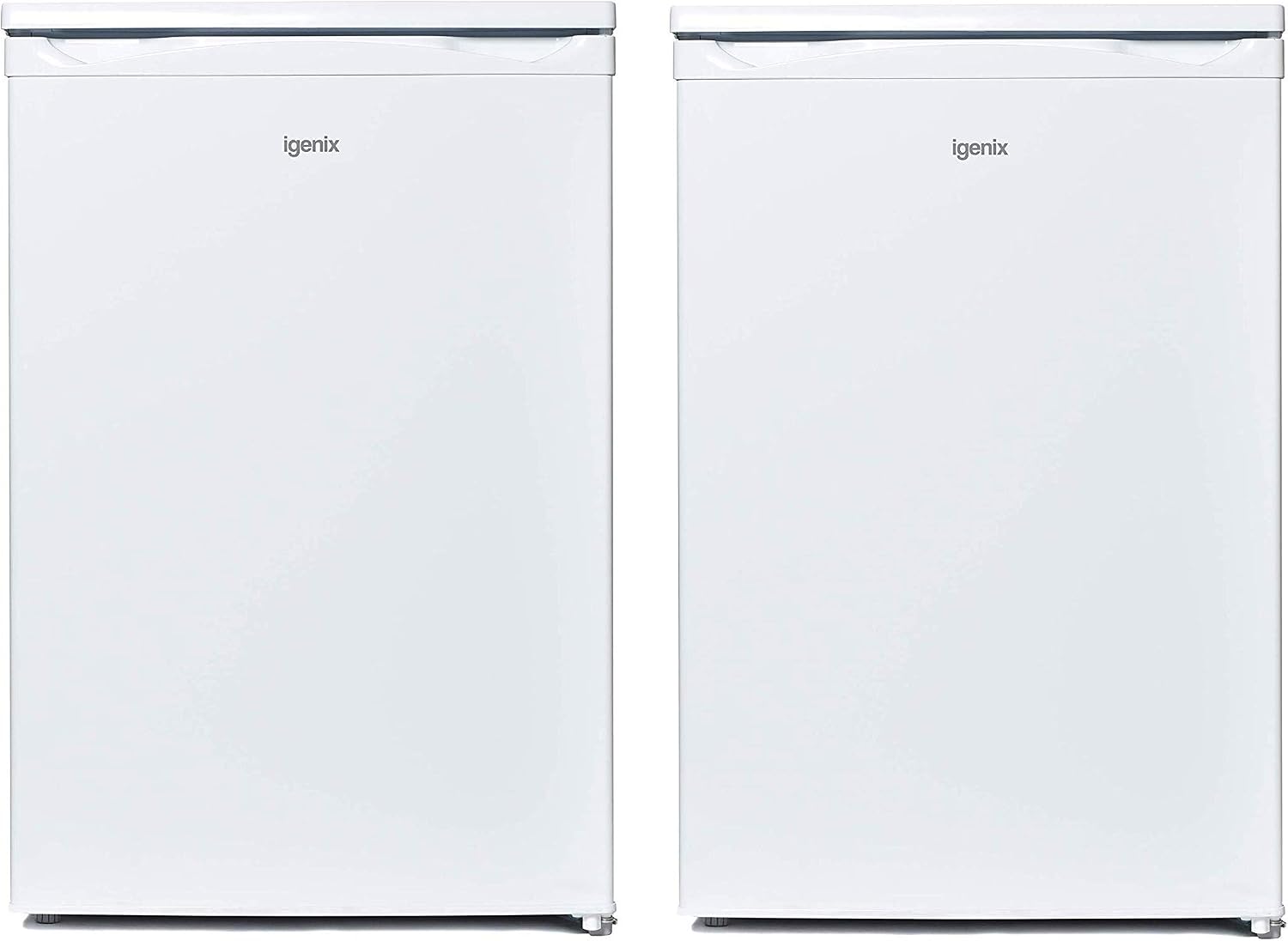 Igenix Freestanding Under Counter Larder Fridge & Freezer Set, Reversible Doors, 55cm Wide, White