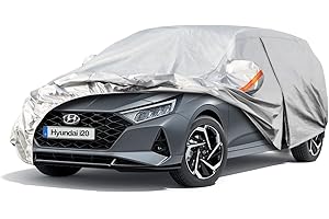 Kayme Funda Coche Hatchback, Compatibles con 2009-2023 Hyundai i20, Transpirable Anti-UV Antipolvo de 6 Capas, Cubierta para Coche con Cremallera y Forro de Algodón.(Entrega en 3-7 días)
