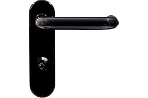 Buddy4Home house accessoires Türgriff Bad WC Kurzschild Türgarnitur Türbeschlag U-Form Kunststoff Schwarz Türklinke Drückergarnitur Zimmer Türbeschläge Innentüren Set