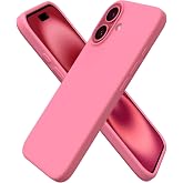 URUCHI iPhone 16 ile Uyumlu Kılıf, İ&ccedil;i Kadife Kaplamalı İnce Sıvı Silikon Tam Koruma Yumuşak Jel Silikon Kapak, Pembe
