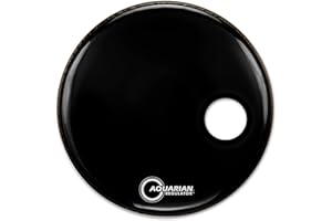 Aquarian RSM22BLK - Parche de bombo, frontal, de 22” con agujero