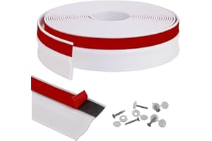 Gaahing Garage Door Top and Sides Seal Strip, Universal Weather Stripping, Self-Adhesive Weatherproofing Molding Trim with 40 Sets of Screws (White, 10m)
