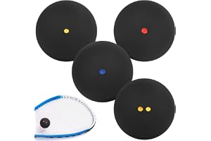 YYTECH Squash bollar uppsättning av 4, squashbollar, dubbla gula prickar enskilda gula prickar enskilda röda prickar enstaka blå sport squashboll hög studs squashboll för nybörjare och träning