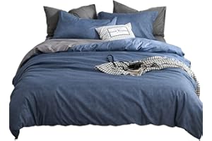 ‎ASHANLAN AShanlan Bed Linen Set, Plain Reversible 100% Polyester Microfibre Duvet Cover, Soft & Comfortable Bed Linen