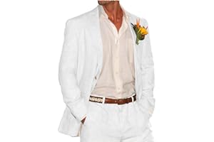 Tiavllya Sommer Leinen Anzüge Herren Zweiteilige Anzüge Set Casual Retro Hochzeit Smokings Party Strandanzug