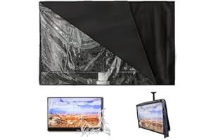 COOSOO - Funda de TV para exteriores con frontal transparente, protector universal impermeable para televisores de plasma LCD LED con bolsillo de control remoto (65-70 pulgadas)