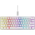 STAYOUNG 61 Keys Mechanical Gaming Keyboard RGB Light - Wired Office Keyboard Bluetooth/2.4GHz/USB-C Compact Mechanical Keyboard Compatible with Windows Laptop PC Mac(White)