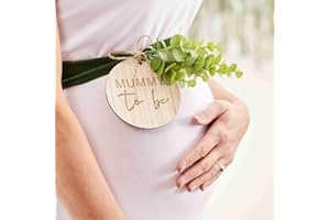 Ginger Ray Botanical Baby Shower Mummy to Mit Holzanhänger, Schwarz, 180 cm