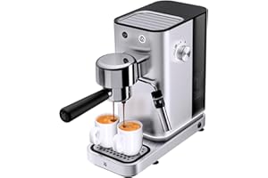 ‎WMF WMF Lumero Espressomaschine Siebträger 1400 Watt, Siebträgermaschine, 3 Einsätzen, für 1-2 Tassen Espresso, auch für Pads, 15 bar, Tassenabstellfläche, Milchaufschäumdüse, edelstahl matt