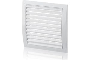 ABOUT VENT 190x190mm Griglia Ventilazione in Plastica ABS Bianca con Zanzariera - Griglie Aerazione Rettangolari