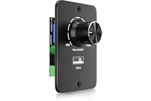 HeatingLux Interruptor Regulador de Luz Dimmer LED PWM DC 12V-24V 5A Dimmer con USB QC3.0 para Acampadas, Barcos, Camiones, Caravanas, DC 12V-24V Ajustable LED Lámparas Incandescentes