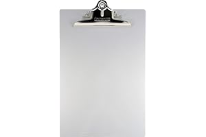 SAUNDERS Läufer 22517 - Portablocco in alluminio per DIN A4, con morsetto extra forte e largo, piastra di scrittura stabile, foro per appendere, angoli arrotondati, colore: Argento