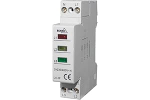 Bemko Leuchtmelder 3 Phasen Control 3 Fases, Detector de luz de 1 Fase, Color Amarillo