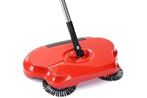 RABADIYA CREATION Plastic Hand Push Floor Sweeper 3 in 1 Rotating Broom Dustpan Mop with Adjustable Handle for Home Cleaning 360° Brush Sweeping Tool (Multi)
