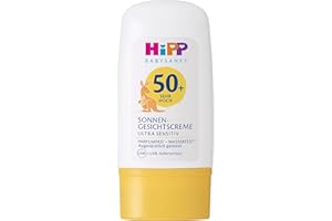 HiPP Babysanft Sonnen Gesichtscreme LSF (SPF) 50+, parfumfrei & wasserfest, ideal für sensible Baby- und Kinderhaut, 30ml