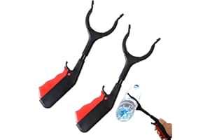 SDFLKAE 2Pcs Litter Pickers, 11.8 inches Pick Up Tool, Multifunctional Rubbish Picker Grabber, Grabber Stick Helping Hand Grabbers for Disabled, Multiuse Aid to Pick Rubbish, Weeds, Leaves(Black)