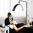 Modern LED Floor Lamp, Standing Lash Light w/Remote Control & Phone Holder, Adjustable Brightness & Height, for Office Reading Bedrooms Eyelash Extensions Makeup Nail Spa