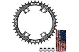 Enjcyling 110mm BCD Single Chainring 110BCD Full Alloy CNC, Second Generation Narrow Wide Technology, 4-Bolts 5-Bolts Opition, 36/38/40/42/44/46/48/50/52/54T, for 7/8/9/10/11/12 Speed