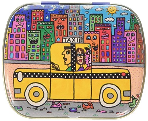 Fridolin 18647 Minidöschen "James Rizzi - If You Take A Taxi, Put it Back", Metall, bunt, 6,3 x 5,2 x 1,8 cm